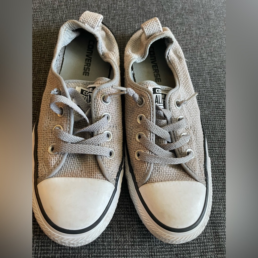 Womens Converse All Star Shoreline Gray Woven Canvas Casual Low Shoes Size 8